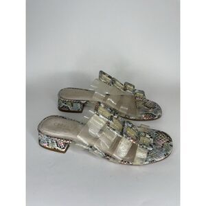 cecilia New York Sandals Slides Women Size 7 Rubber Heels